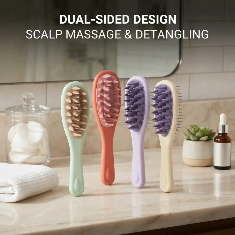 CurlMora Scalp Brush — Soft Bristle Anti-Slip Design for Effortless Dandruff-Free Washes
